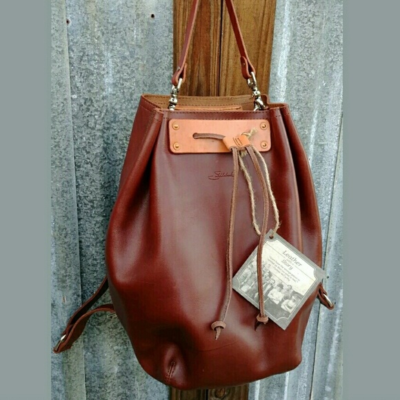 Saddleback Handbags - Saddleback Bucket Backpack Script logo